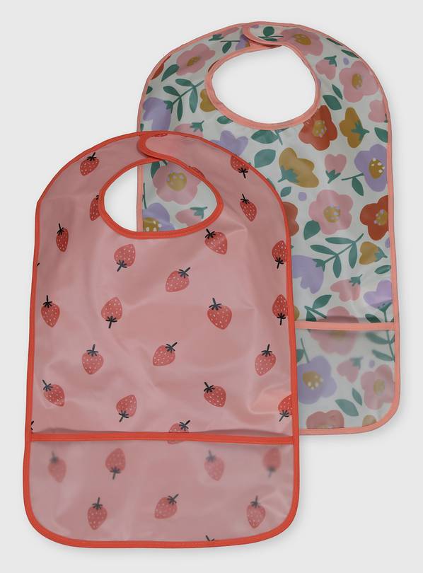 Floral & Strawberry Bibs 2 Pack One Size